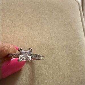 New Elegant Sterling Silver Diamond Ring size 6 great wedding ring or everyday